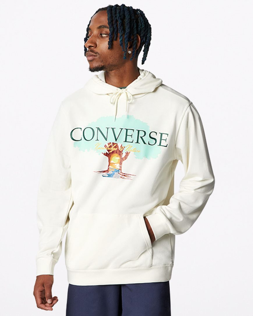 Men\'s Converse Tree of Life Pullover Hoodie Beige | AU 8940EM